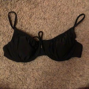 Scrunched Black Bikini Top